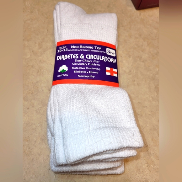 Men's Crew Socks for Diabetes & Circulatory Problems size 10-13 NIP 3 pairs - Picture 1 of 7